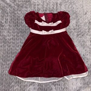 Bonnie Baby Dark Red velvet Dress 12-18 Months